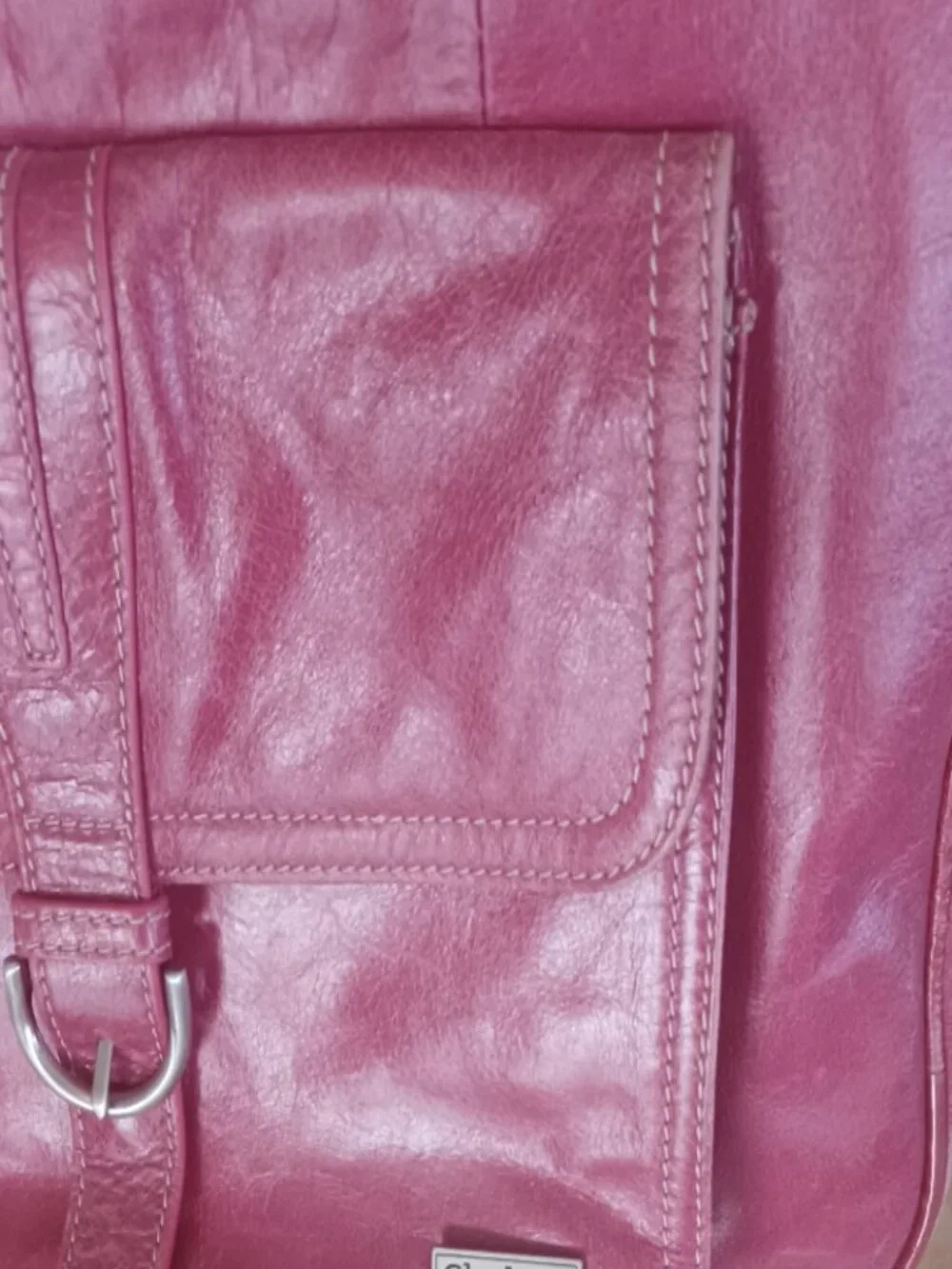 Clark & Mayfield Large Tote/Briefcase Distressed Pinkish/Red Bag/Laptop Holder